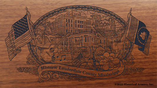 Lauderdale County Mississippi Engraved Rifle Buttstock