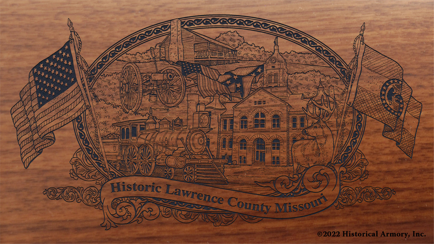 Lawrence County Missouri Engraved Rifle Buttstock