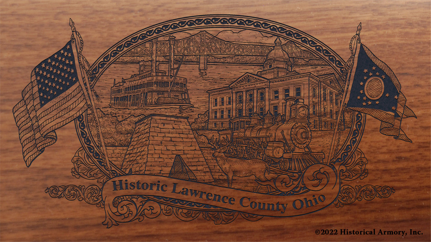 Lawrence County Ohio Engraved Rifle Buttstock