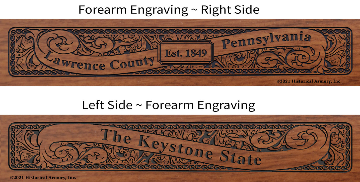 Lawrence County Pennsylvania Engraved Rifle Forearm