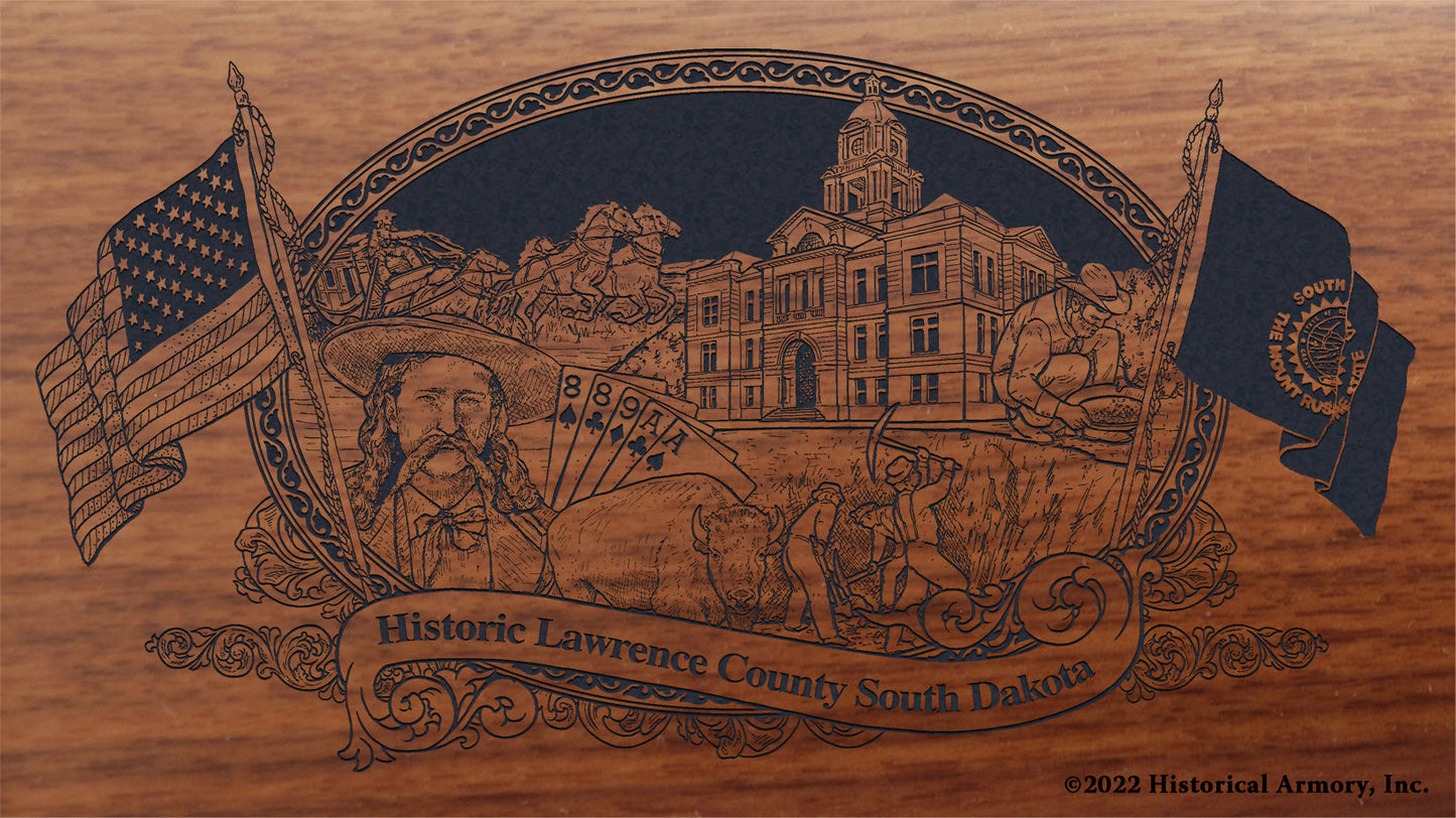 Lawrence County South Dakota Engraved Rifle Buttstock