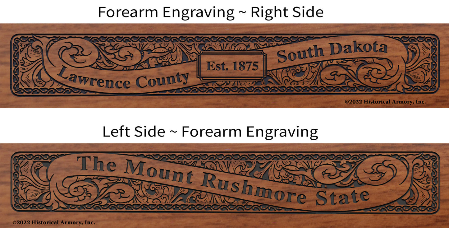 Lawrence County South Dakota Engraved Rifle Forearm