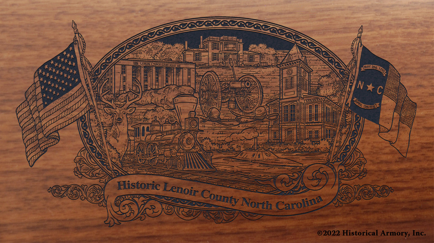 Lenoir County North Carolina Engraved Rifle Buttstock