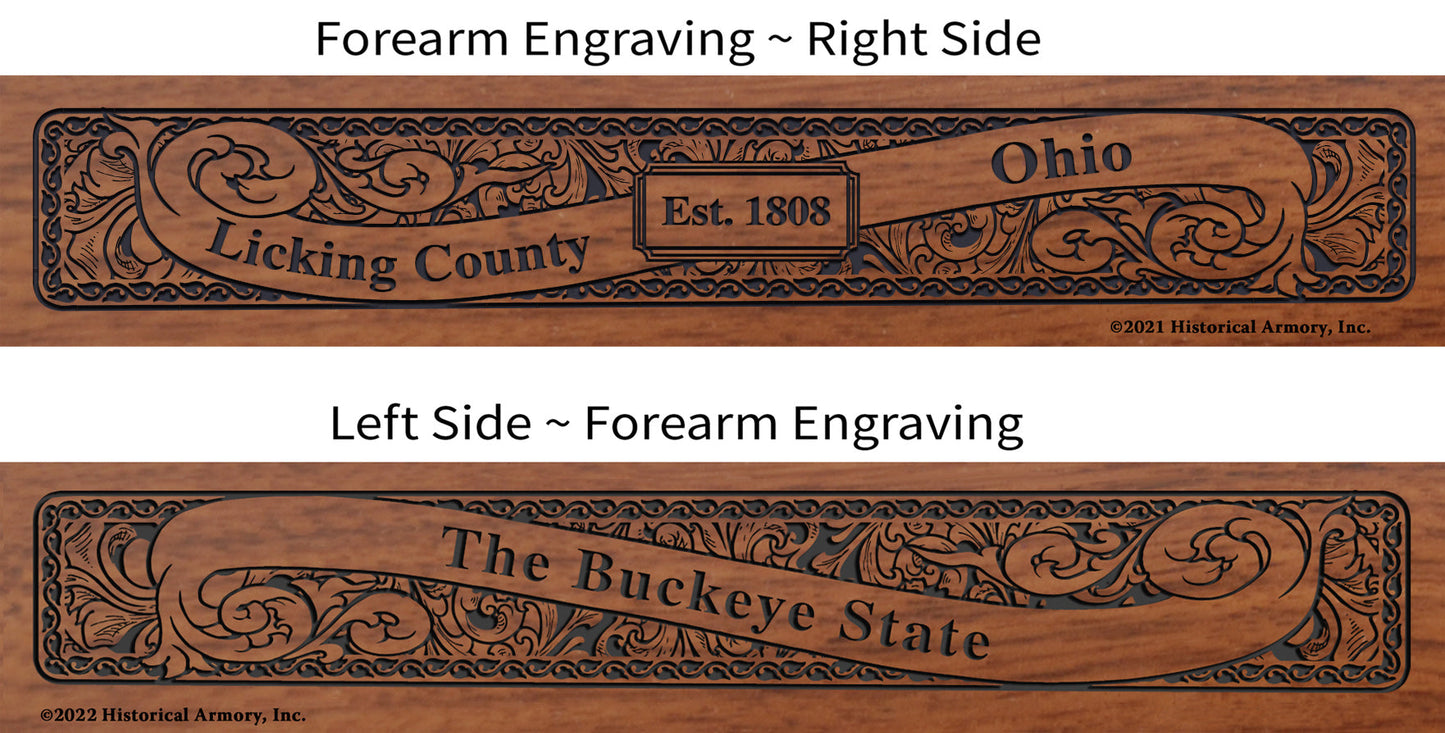 Licking County Ohio Engraved Rifle Forearm