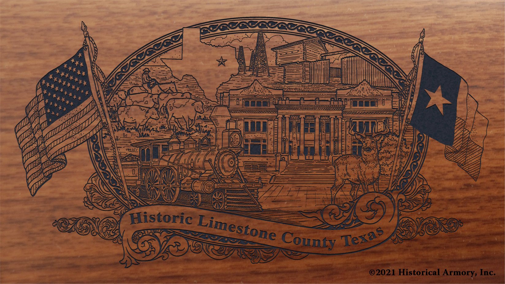 Engraved artwork | History of Limestone County Texas | Historical Armory