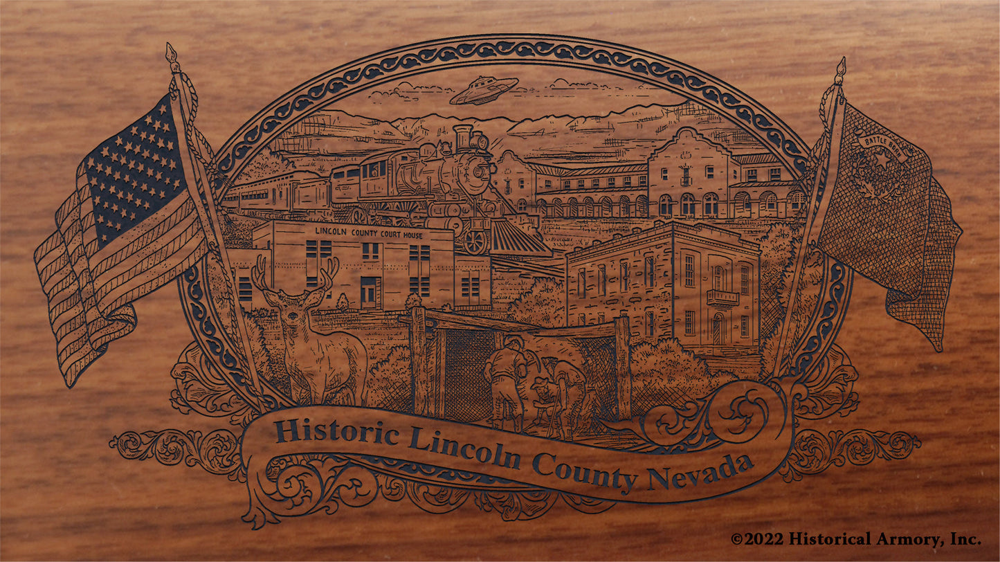 Lincoln County Nevada Engraved Rifle Buttstock