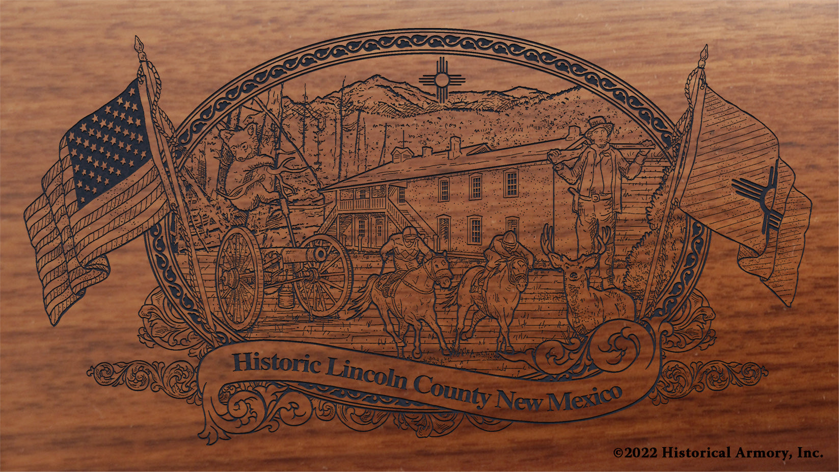 Lincoln County New Mexico Engraved Rifle Buttstock