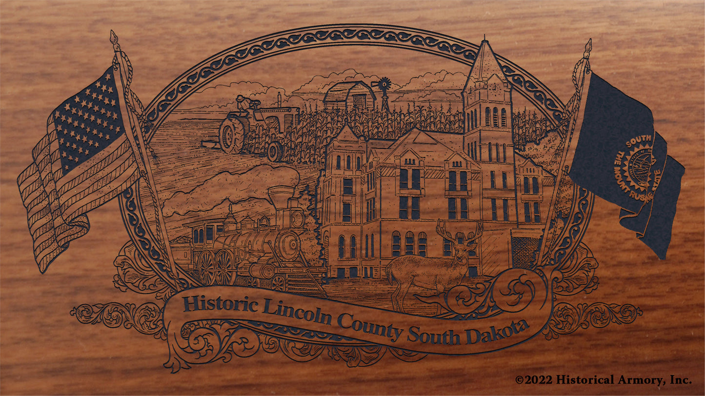 Lincoln County South Dakota Engraved Rifle Buttstock