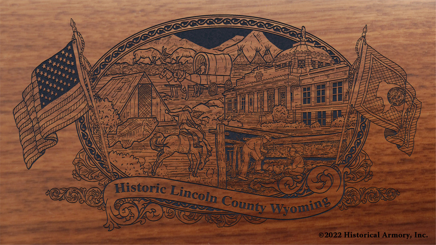 Lincoln County Wyoming Engraved Rifle Buttstock