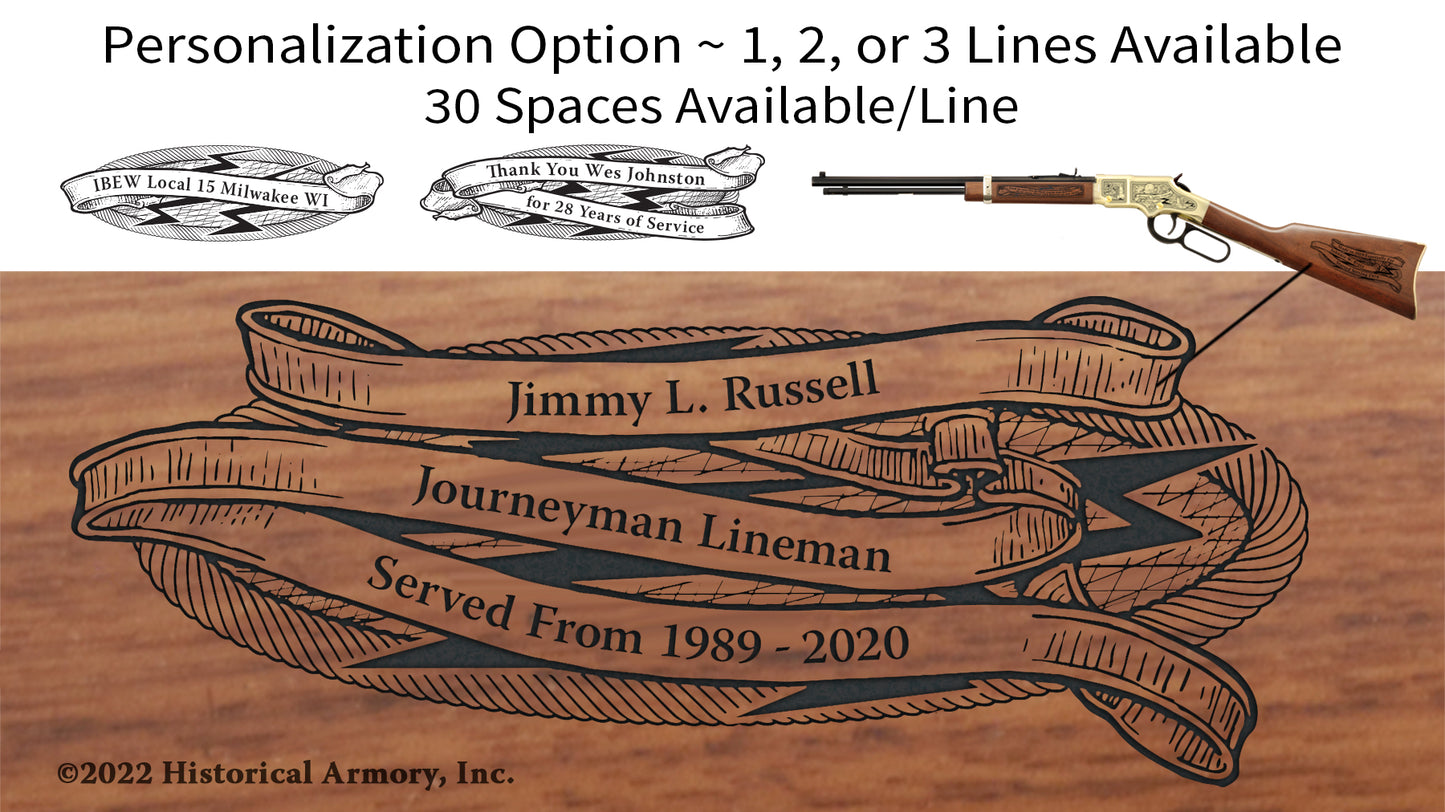 Personalize with your own words American Lineman Engraved Rifle