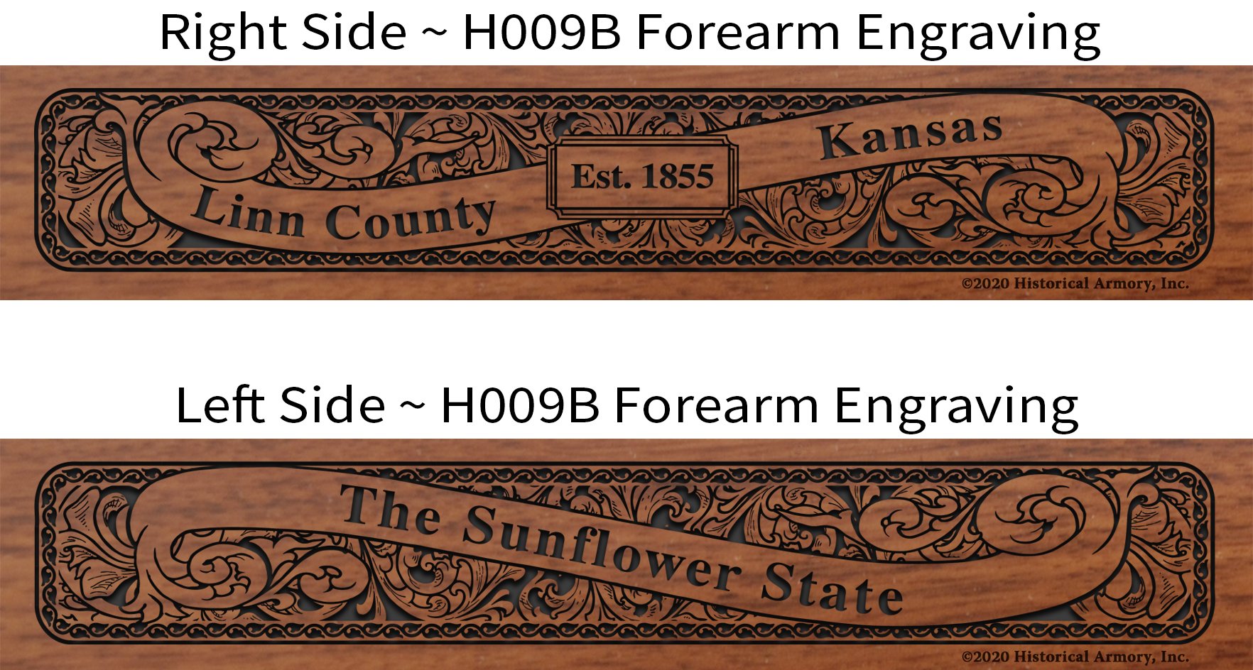 Linn County Kansas Engraved Rifle Forearm H009B