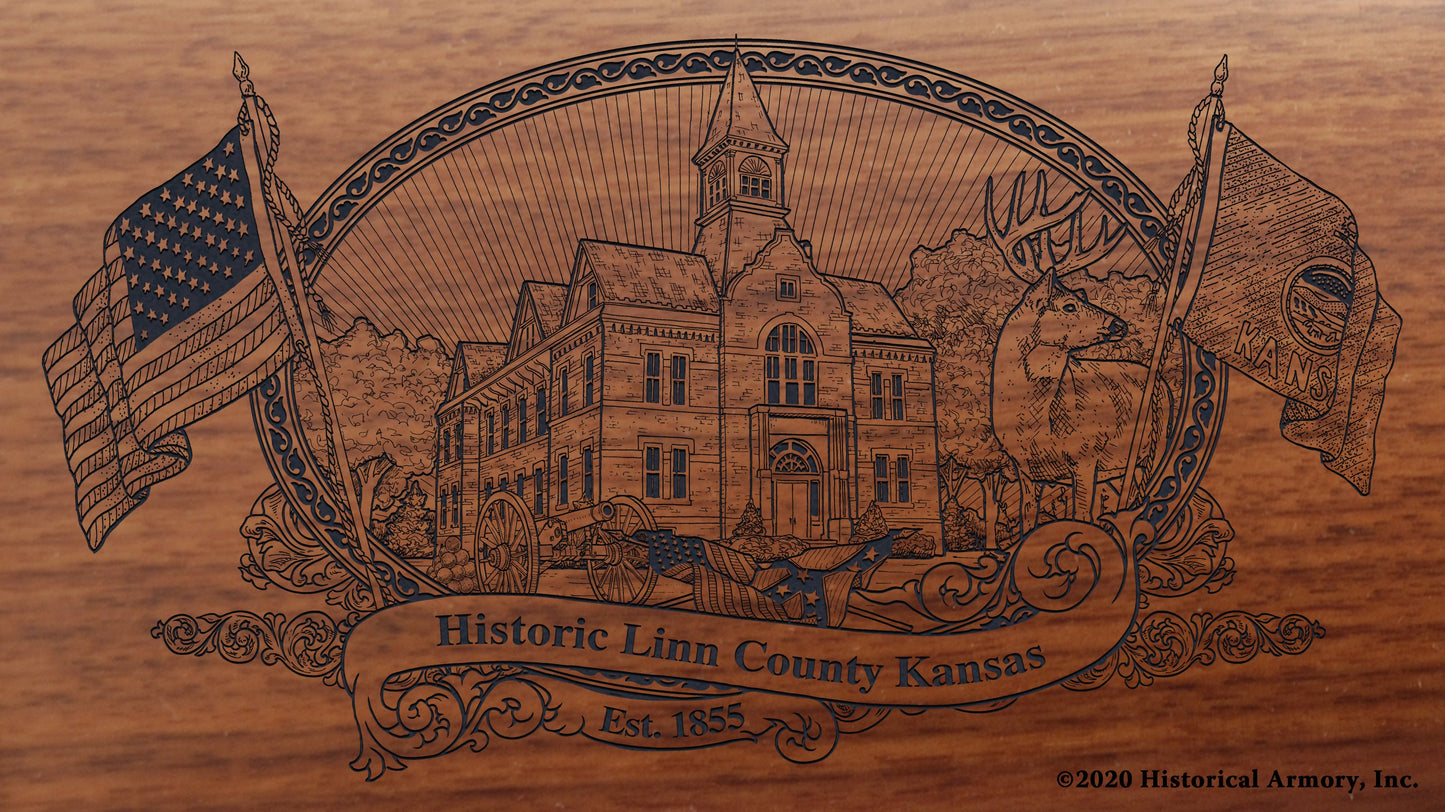 Linn County Kansas Engraved Rifle Buttstock
