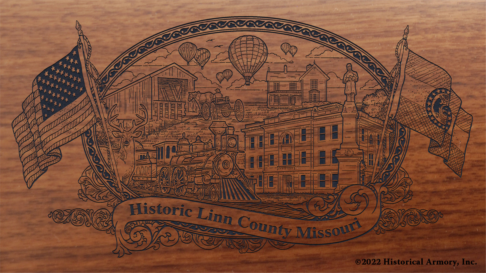 Linn County Missouri Engraved Rifle Buttstock