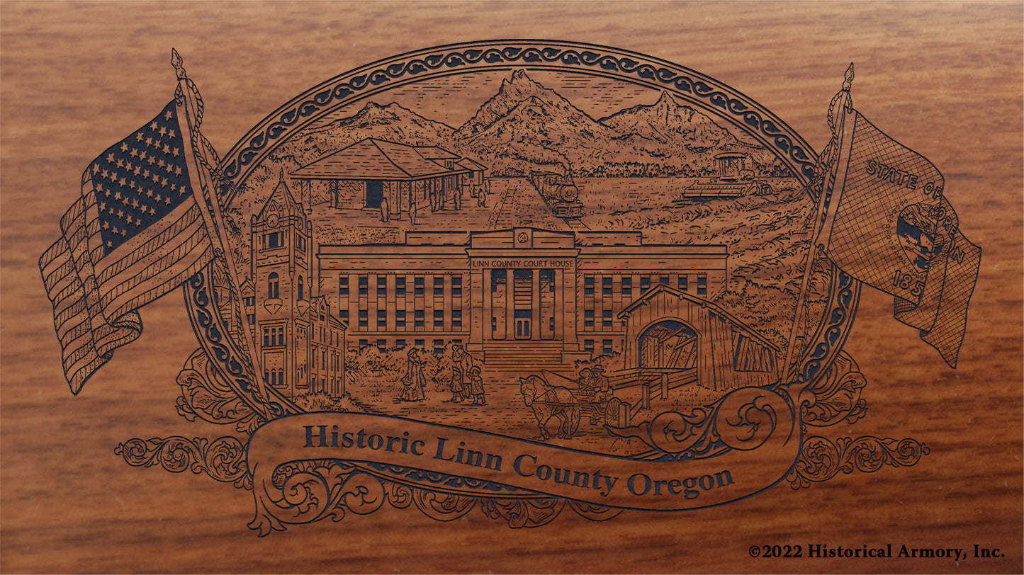 Linn County Oregon Engraved Rifle Buttstock