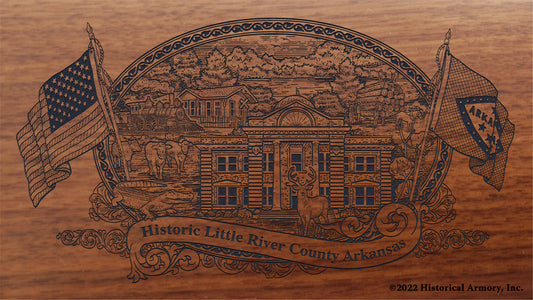 Little River County Arkansas Engraved Rifle Buttstock