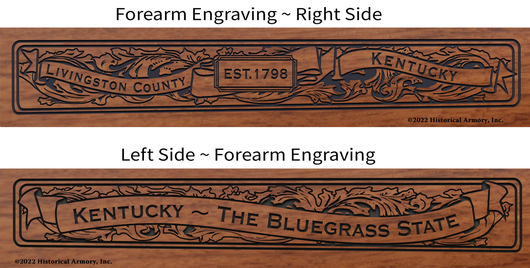 Livingston County Kentucky Engraved Rifle Forearm