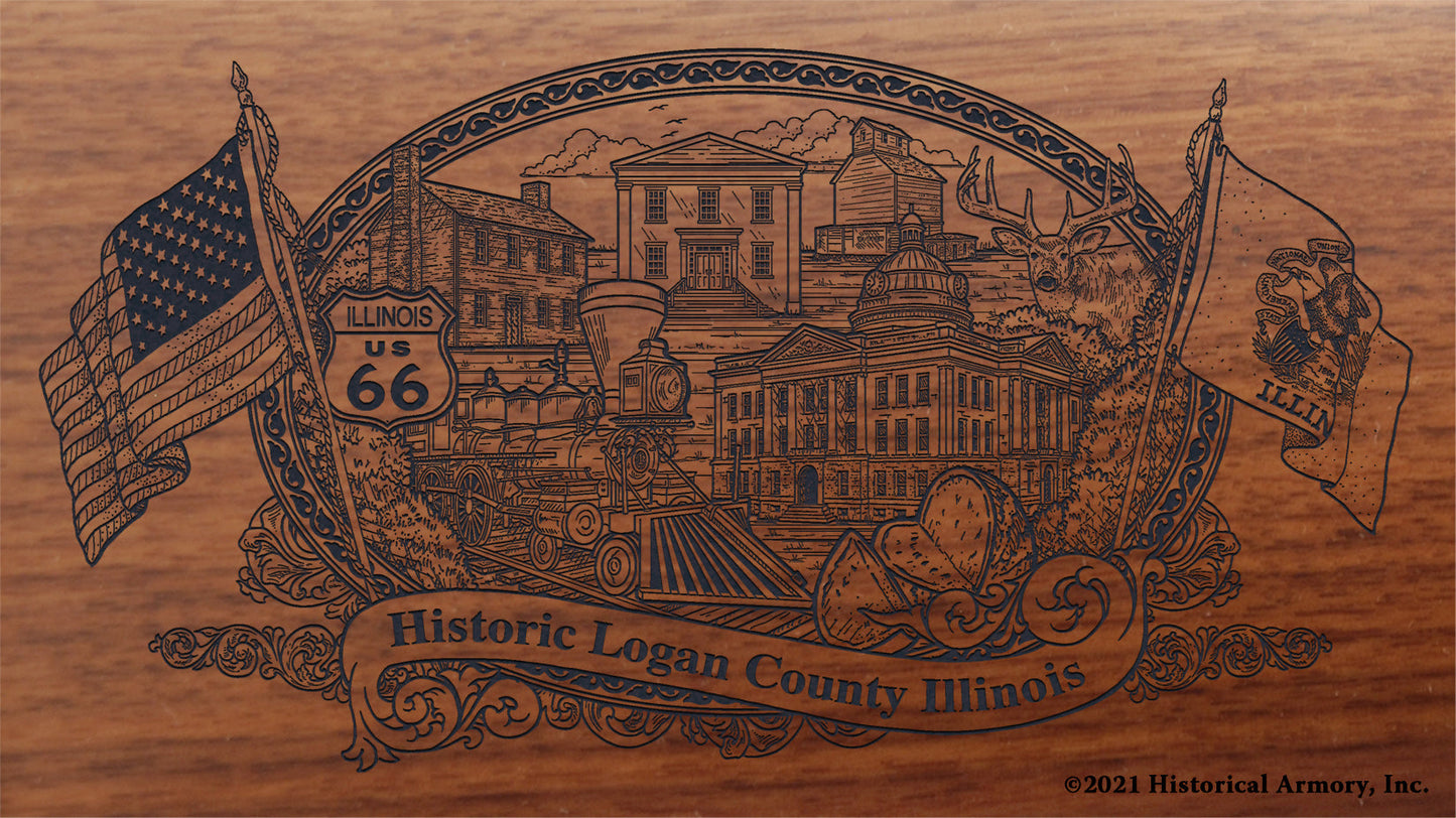 Engraved artwork | History of Logan County Illinois | Historical Armory