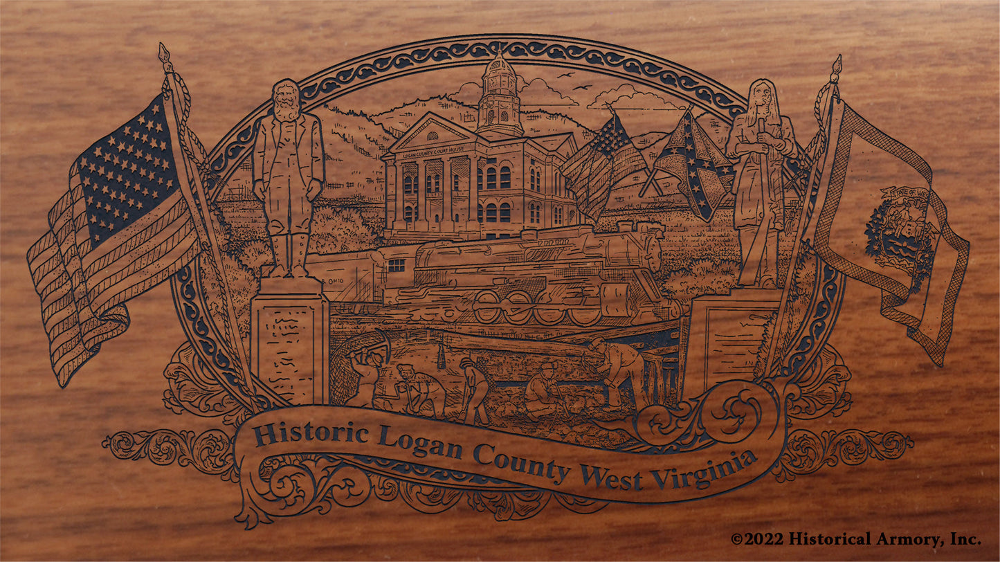 Logan County West Virginia Engraved Rifle Buttstock