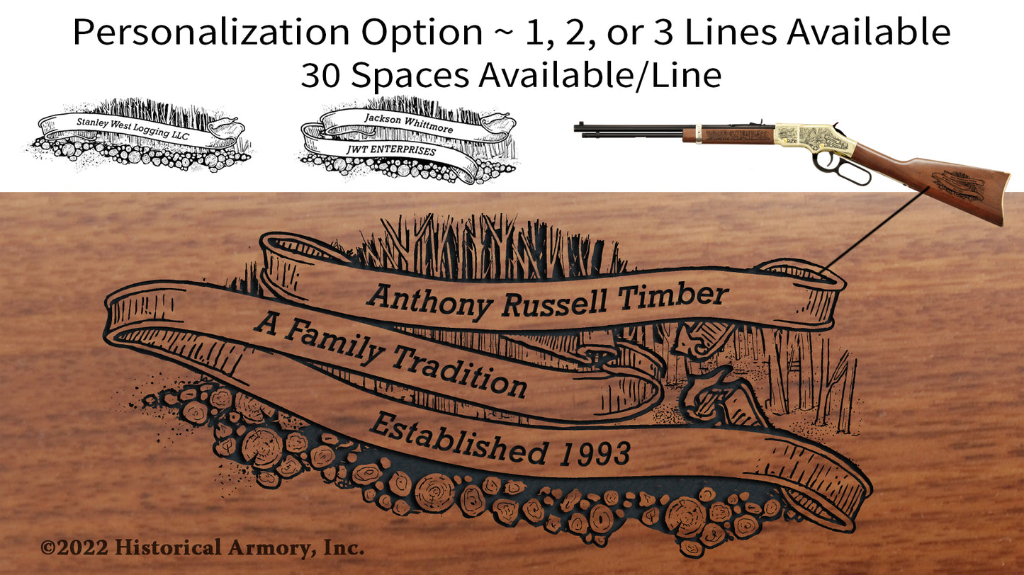 American Logging Rifle Personalization - Your own words
