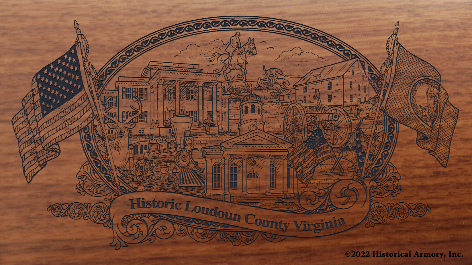 Loudoun County Virginia Engraved Rifle Buttstock