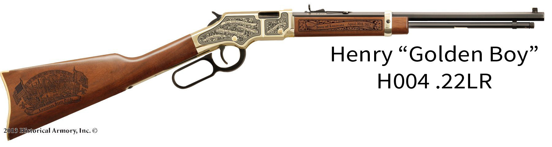 Louisiana State Pride Engraved Golden Boy Henry Rifle