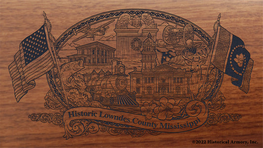Lowndes County Mississippi Engraved Rifle Buttstock