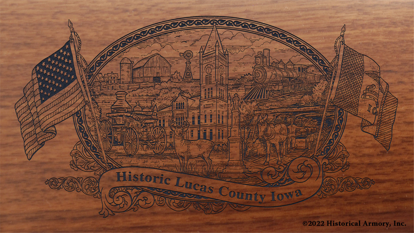 Lucas County Iowa Engraved Rifle Buttstock