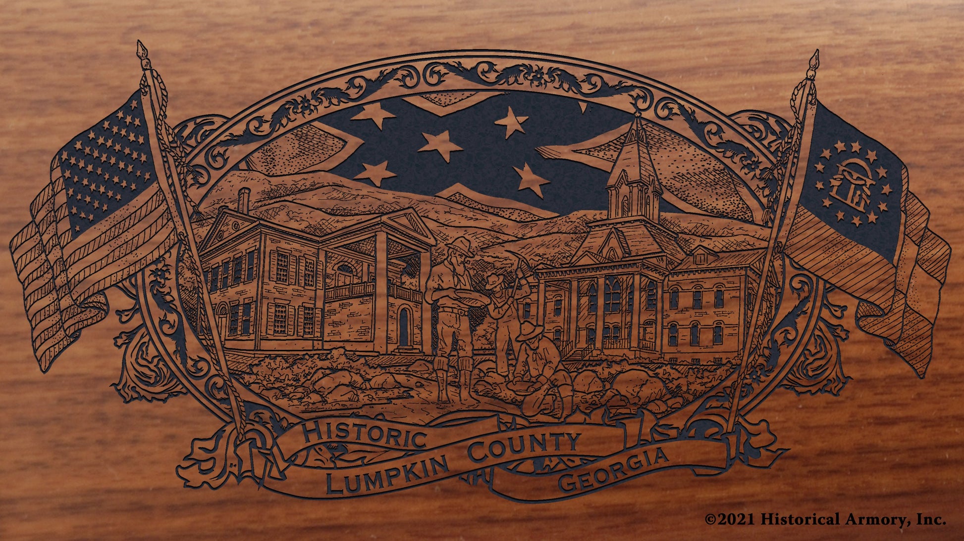 Lumpkin County Georgia Engraved Rifle Buttstock