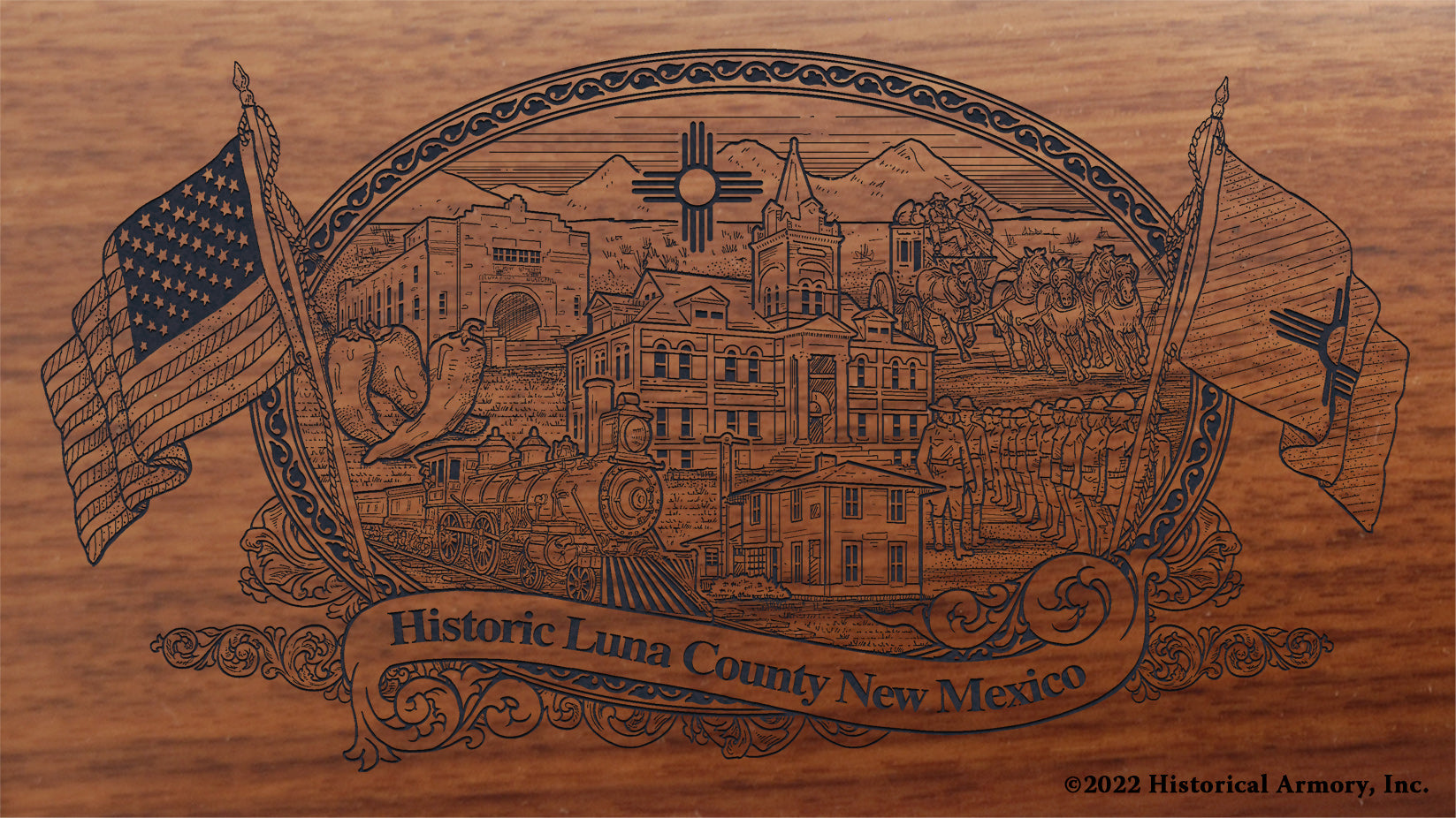 Luna County New Mexico Engraved Rifle Buttstock