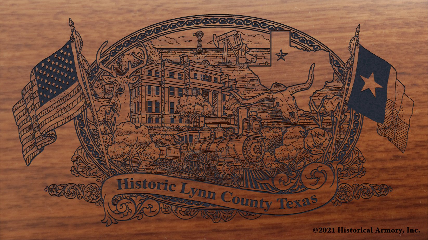 Engraved artwork | History of Lynn County Texas | Historical Armory