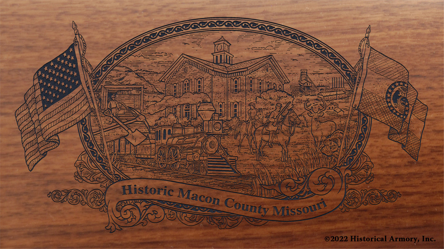 Macon County Missouri Engraved Rifle Buttstock