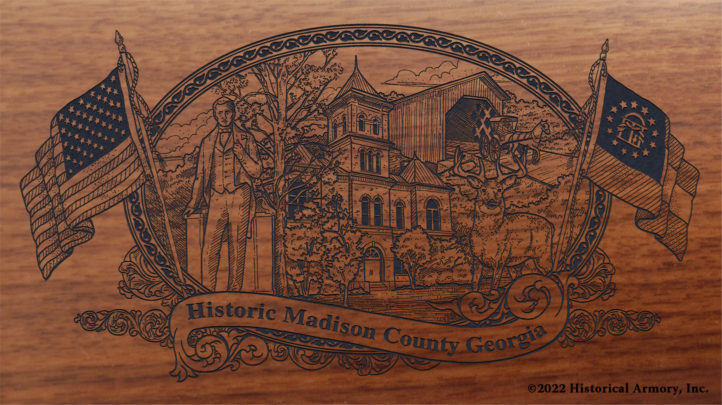 Madison County Georgia Engraved Rifle Buttstock