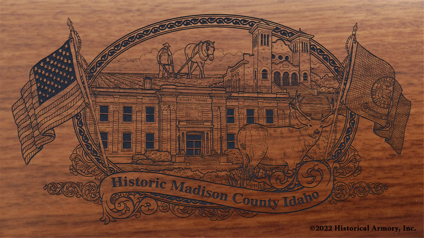 Madison County Idaho Engraved Rifle Buttstock