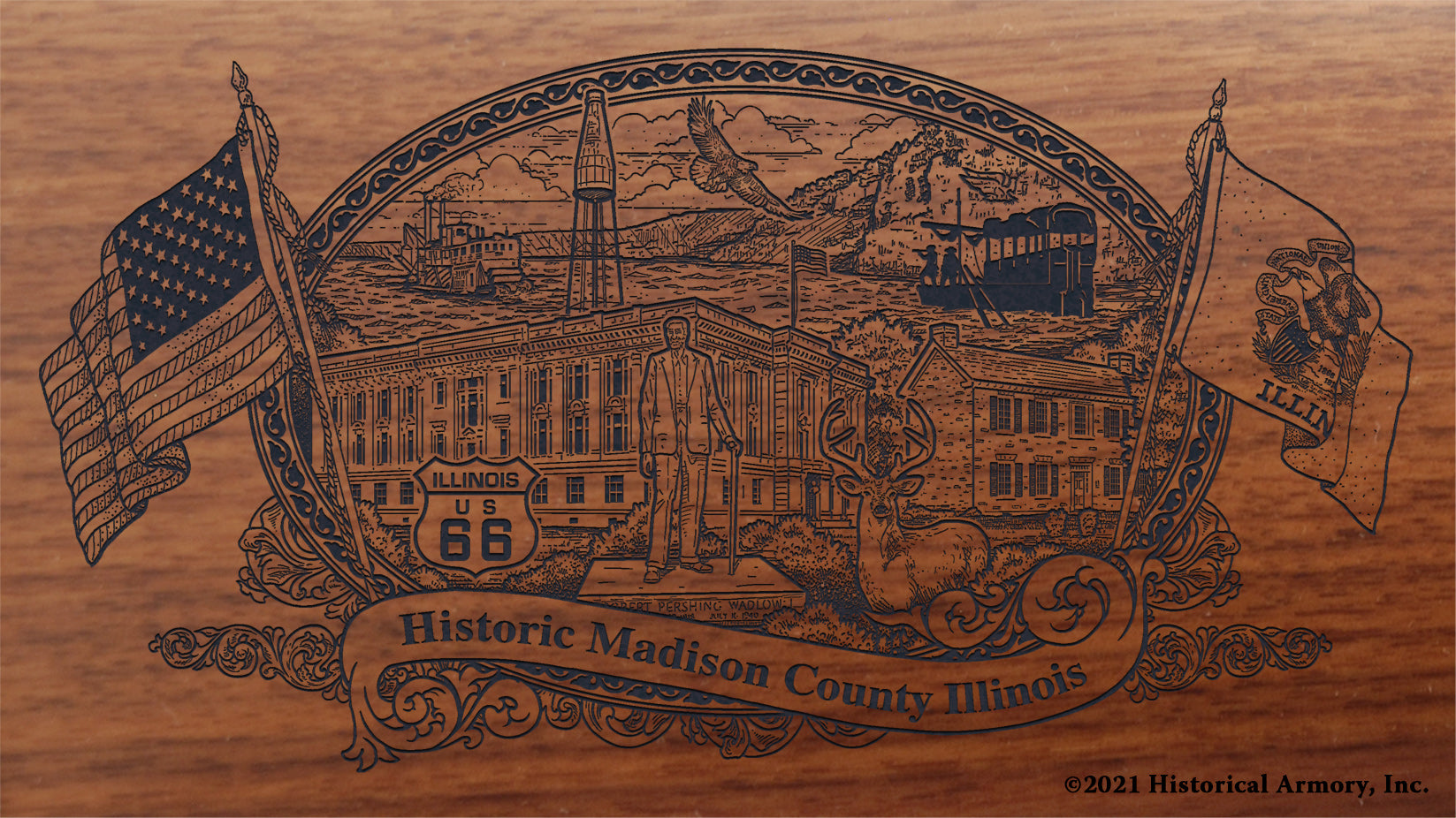 Engraved artwork | History of Madison County Illinois | Historical Armory