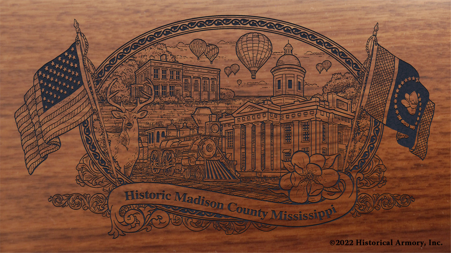 Madison County Mississippi Engraved Rifle Buttstock