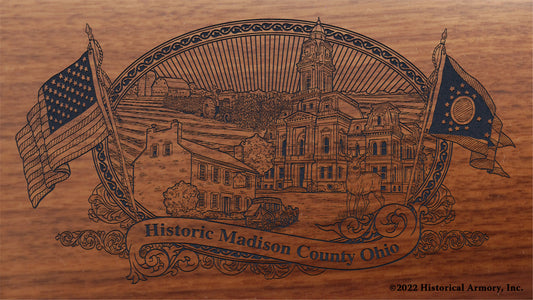 Madison County Ohio Engraved Rifle Buttstock
