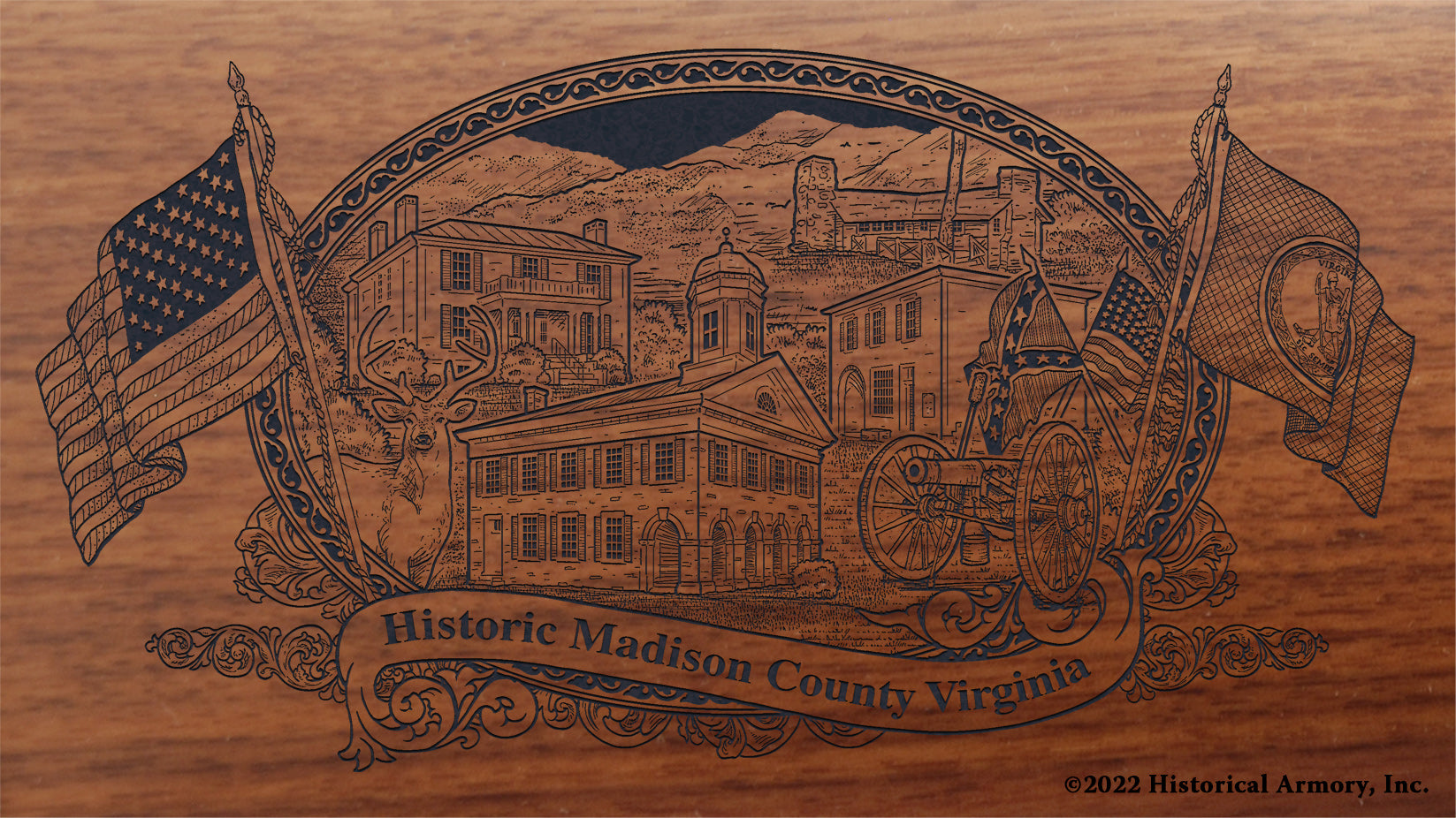 Madison County Virginia Engraved Rifle Buttstock