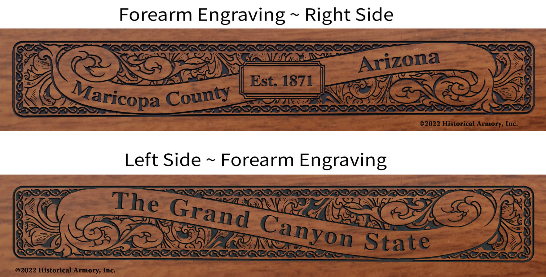 Maricopa County Arizona Engraved Rifle Forearm