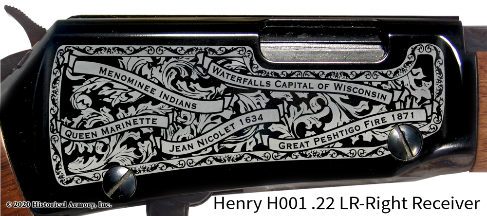Marinette County Wisconsin Engraved Rifle