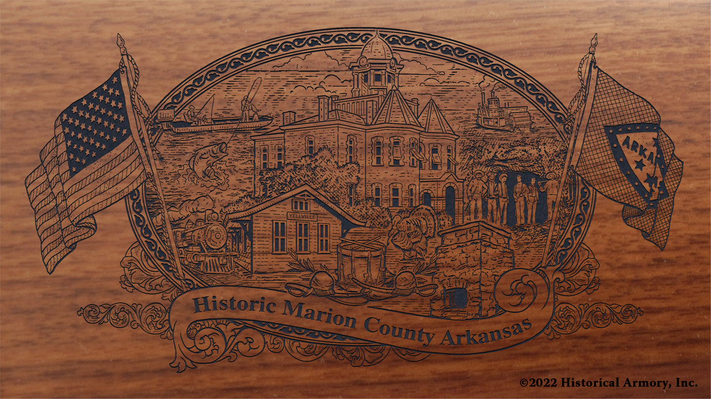 Marion County Arkansas Engraved Rifle Buttstock