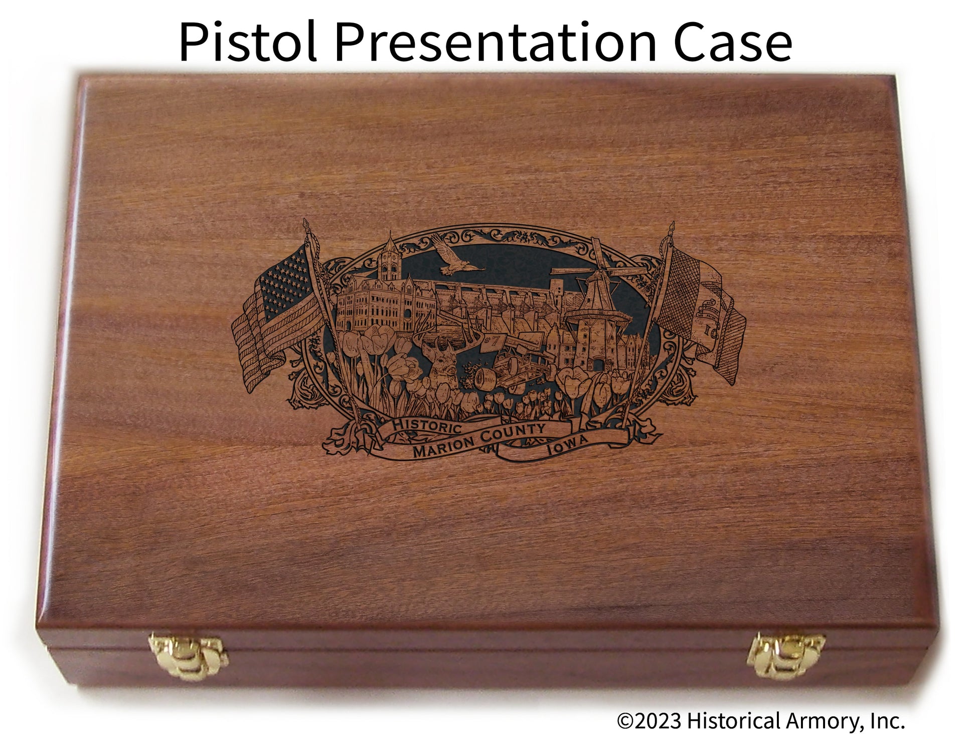 Marion County Iowa Engraved .45 Auto Ruger 1911 Presentation Case