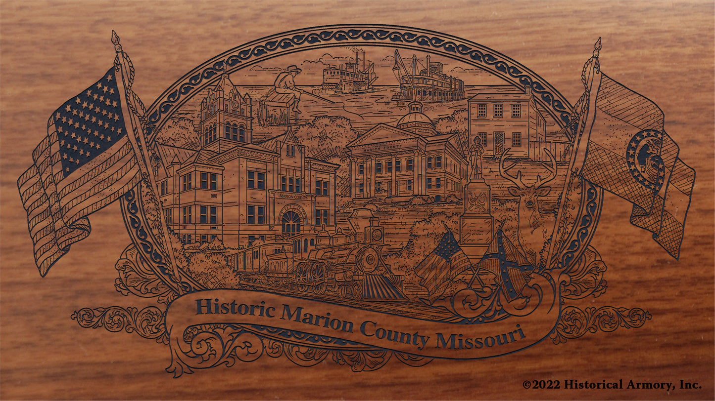 Marion County Missouri Engraved Rifle Buttstock