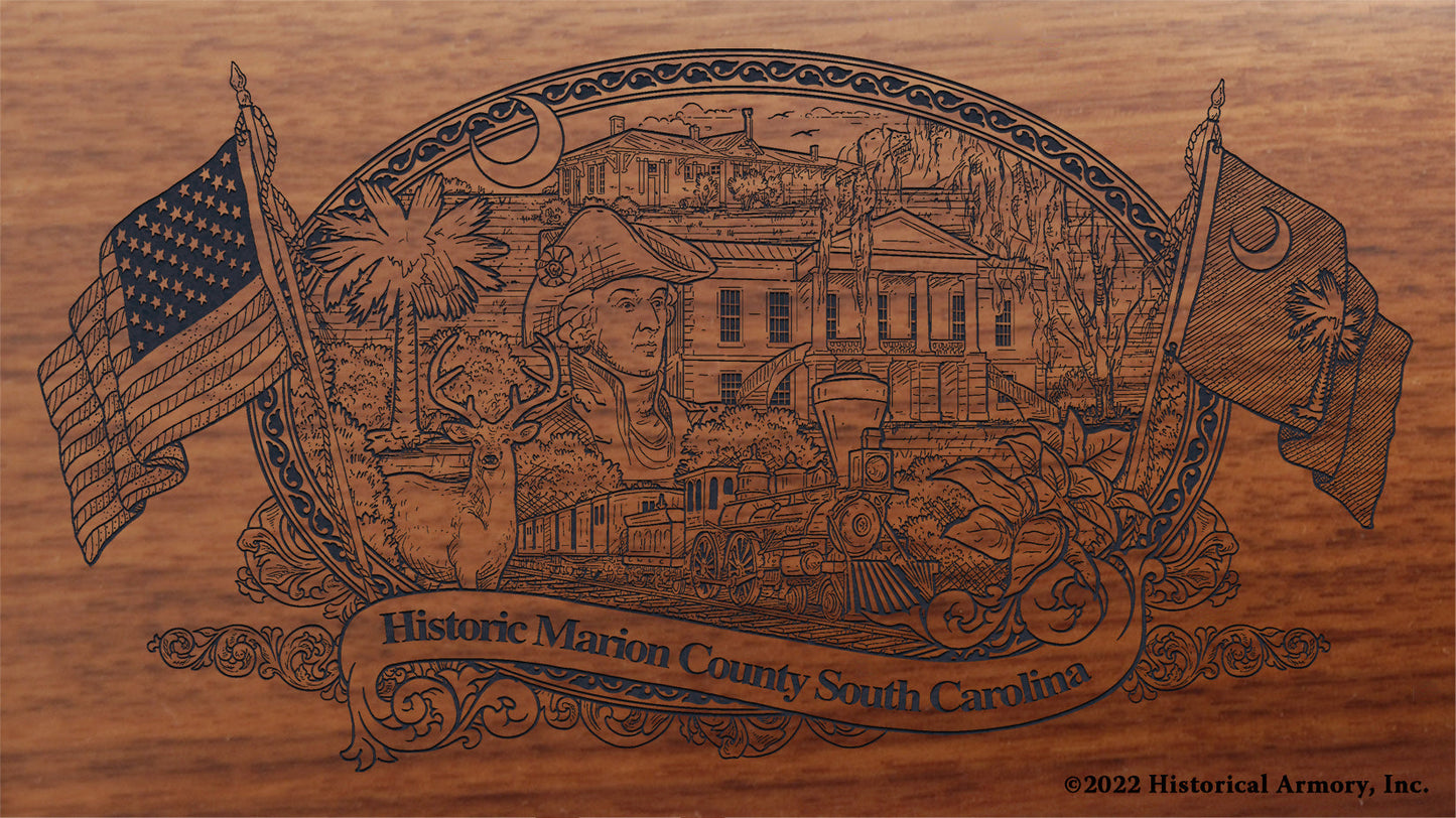 Marion County South Carolina Engraved Rifle Buttstock