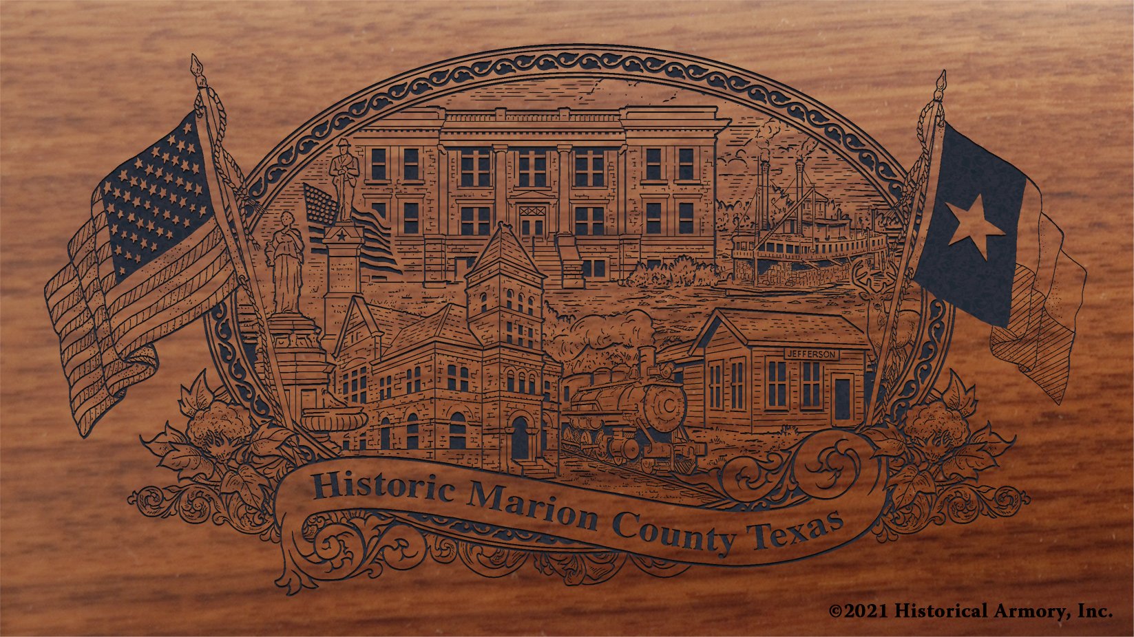 Engraved artwork | History of Marion County Texas | Historical Armory