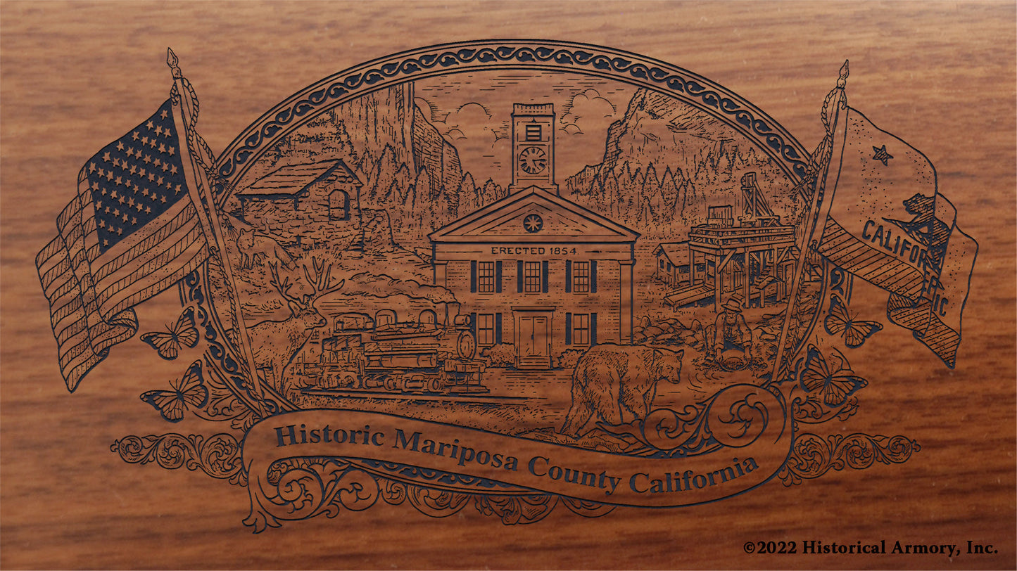 Mariposa County California Engraved Rifle Buttstock
