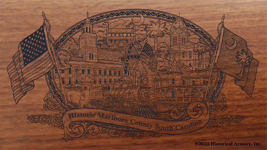 Marlboro County South Carolina Engraved Rifle Buttstock