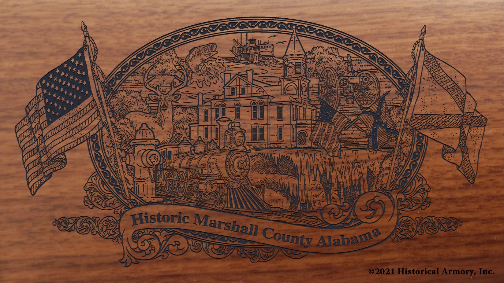 Engraved artwork | History of Marshall County Alabama | Historical Armory