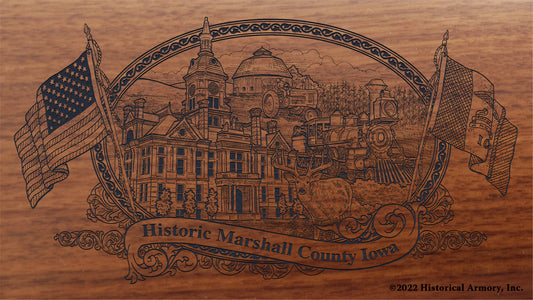 Marshall County Iowa Engraved Rifle Buttstock