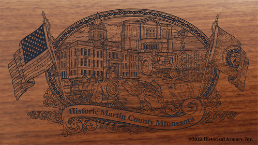 Martin County Minnesota Engraved Rifle Buttstock