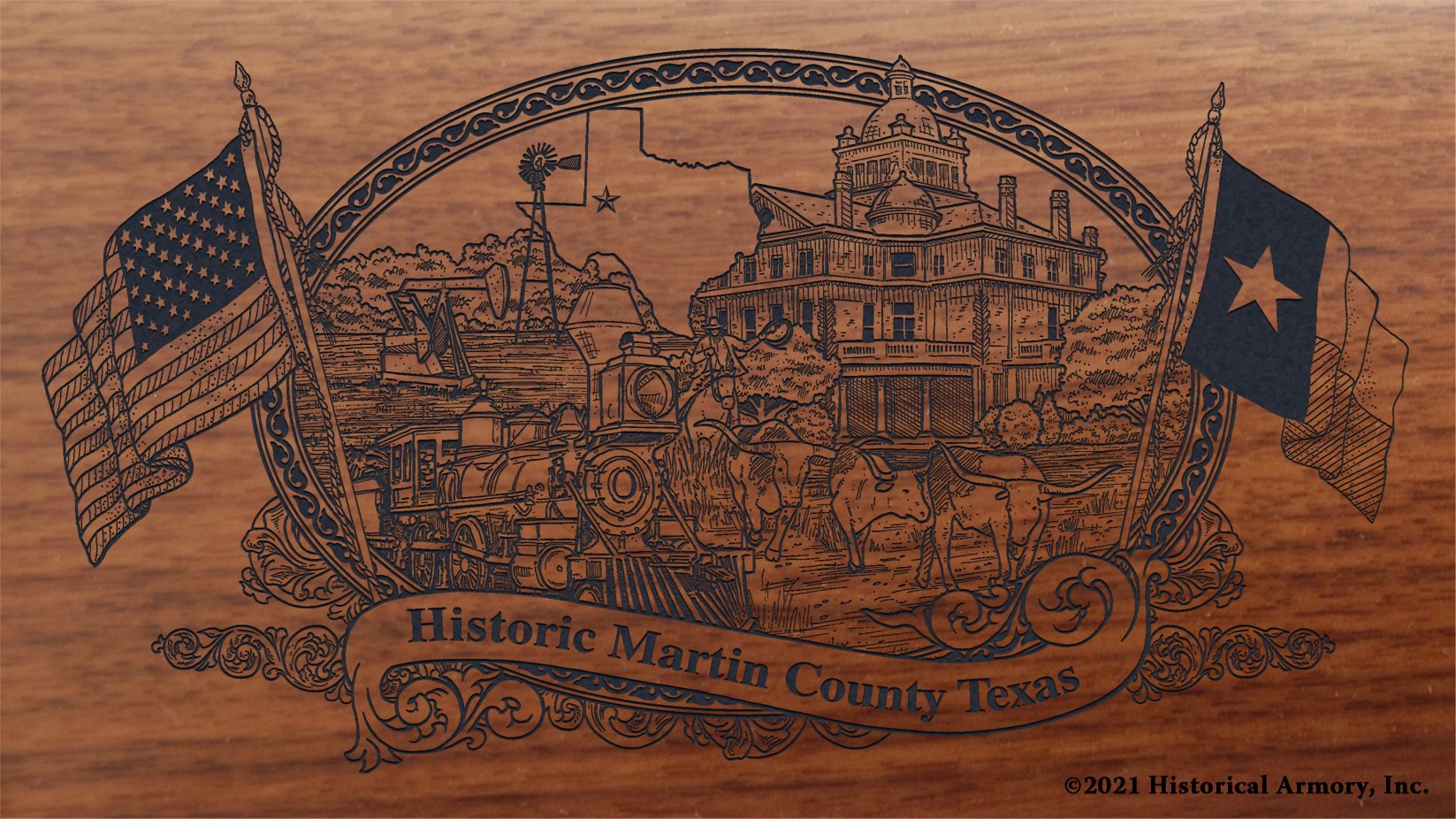 Engraved artwork | History of Martin County Texas | Historical Armory